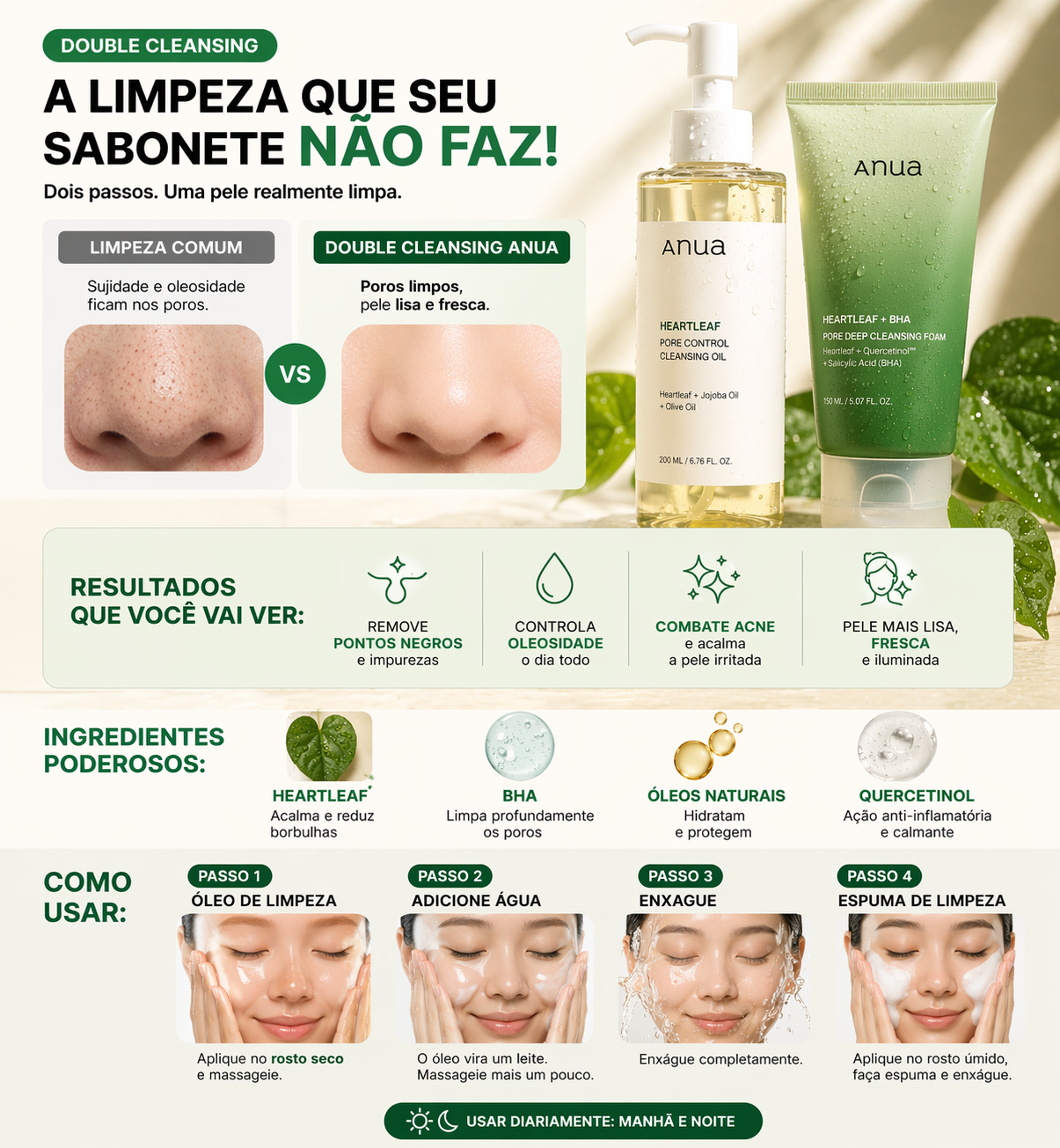 KIT LIMPEZA ANUA - Elimine Pontos Negros Sem Agredir a Sua Pele