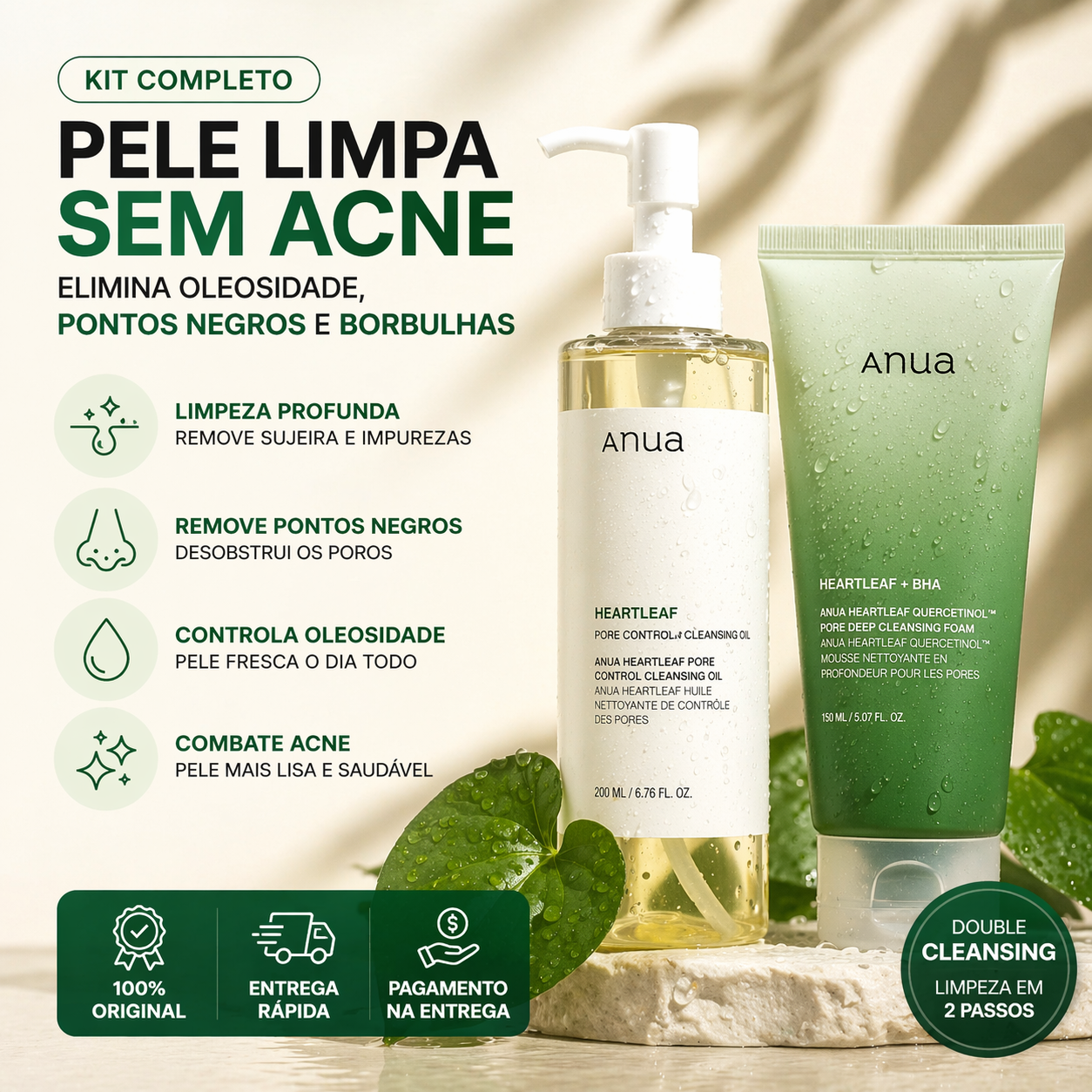 KIT LIMPEZA ANUA - Elimine Pontos Negros Sem Agredir a Sua Pele